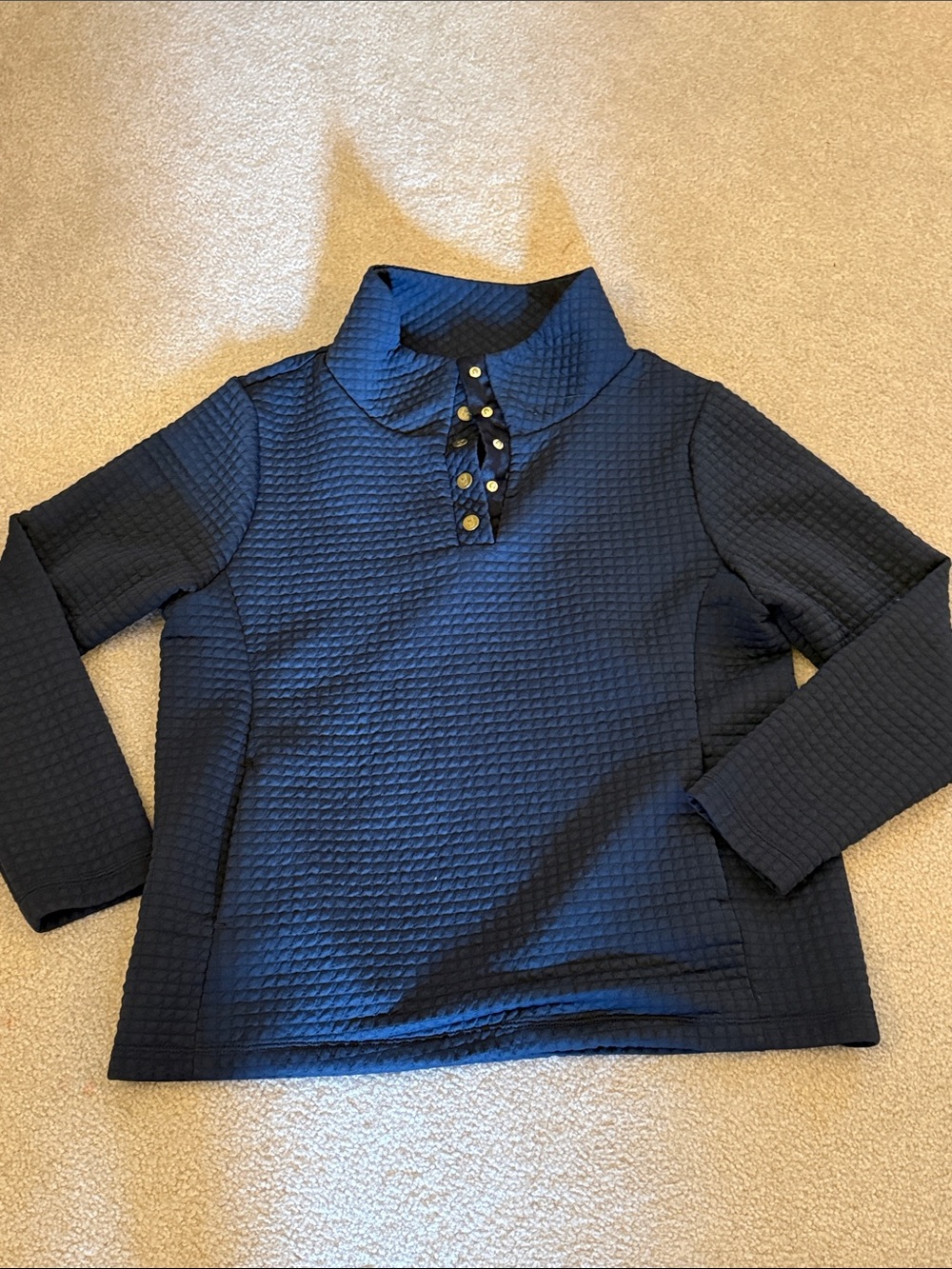 DUDLEY STEPHENS Pocomo Navy Quarter-Zip Pullover L